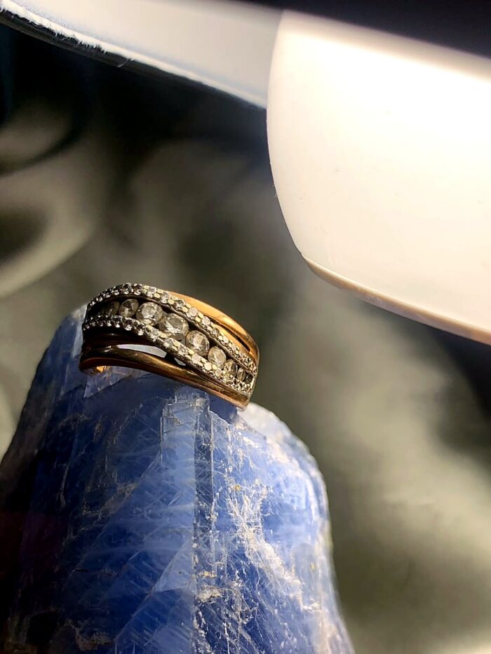 Gold Triple-Band Pave Ring