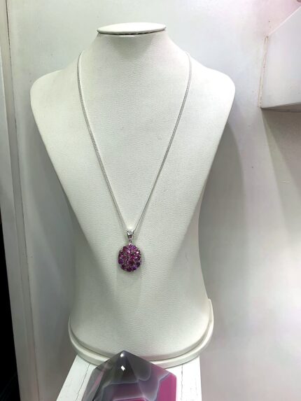 Pink Cluster Pendant Necklace